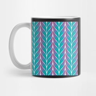 Green Purple Leaf Tile Pattern Mug